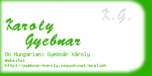 karoly gyebnar business card