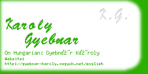 karoly gyebnar business card